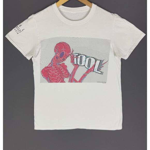 Vintage Y2K Tool Los Angeles California Band Tee Skull Logo Art White Shirt Rare - Picture 1 of 13